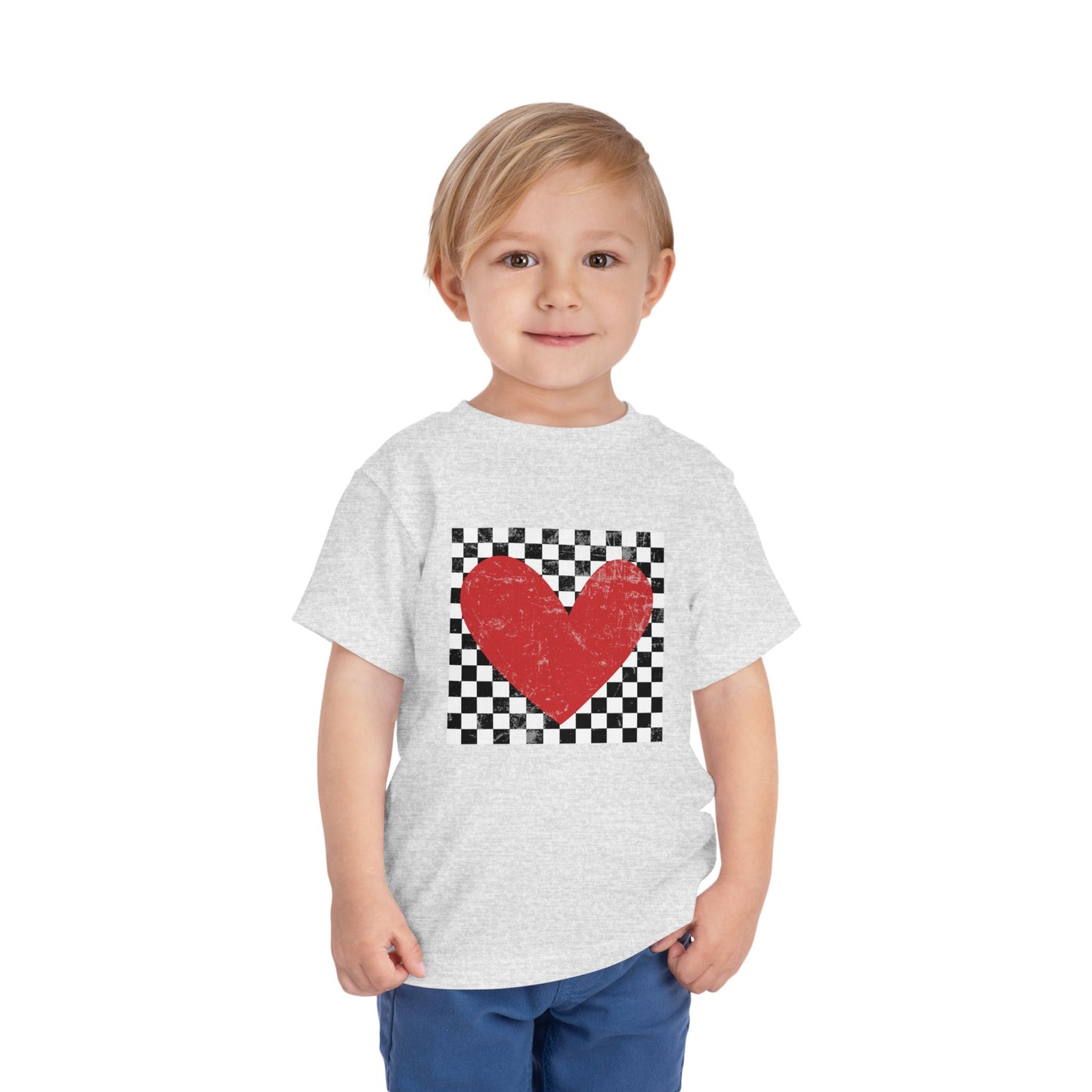 Valentine's Checkered Heart Shirt Toddler Tee