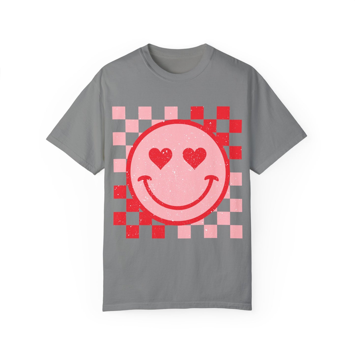 Distressed Valentine's Smiley Face T-shirt