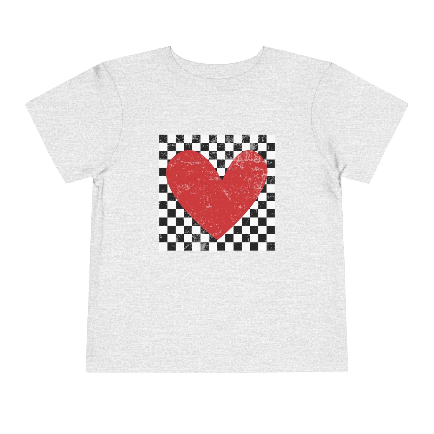 Valentine's Checkered Heart Shirt Toddler Tee