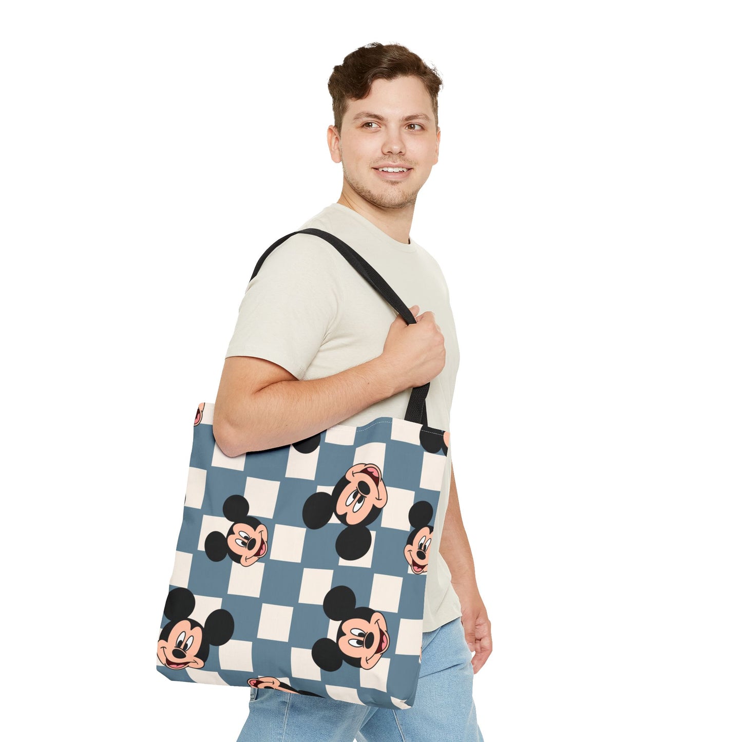 Checkered Mickey Mouse Tote Bag